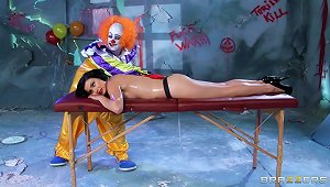 A Creepy Clown Gives This Girl A Massage Then Fucks Her