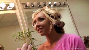 Terrific Backstage Video With Amazing Curvy Blond Girl