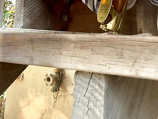 Fucking My Dildo In Front Of Construction Workers