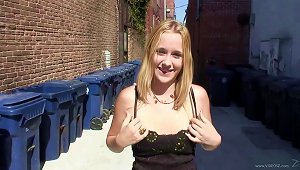 Amazing Blonde With Small Tits Displays Her Tight Asshole