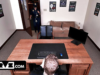 Brandy, The Dedicated Cop, Gives A Private Blowjob To Save Her Stepson And Career