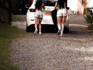 4th Of July Vs. 4 Hot Girls At A Carwash - Athenea Rosse.