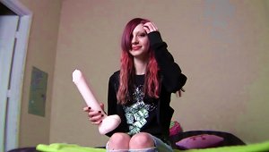 Symone Shows Off Her Huge Dildo As She Talks About Sex