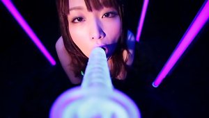 Hot Japanese Girl Sucks A Dildo And Shakes Her