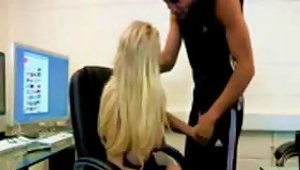 This Inked Blondie With Huge Tits Hits The Office Only To Fuck