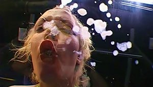 Insane Bukkake With Cum-swallowing Blonde