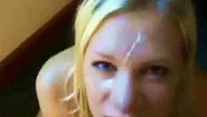 Scene Of Blonde Gf Sucking Cock And Getting A Facial.