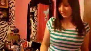 Cute Teen Stripping Her Clothes Off In Her Room