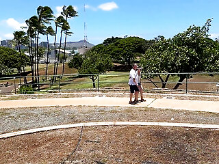 I Just Met This Visitor To Hawaii -- And Here We Are, Outdoors, Playing