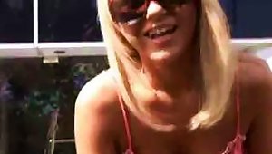 Blonde Bree Olson Shows Her  And Sucks On His Large Cock