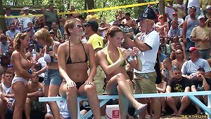 Giddy Amateurs Parade Their Sexy Figures At An Outdoors Bikini Party