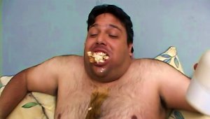 Disgusting Fat Guy Covered In Food Fucks A Hottie