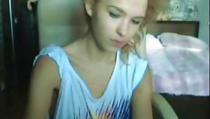 Cute Blonde Natasha Is On Her Webcam And Does A Little Striptease