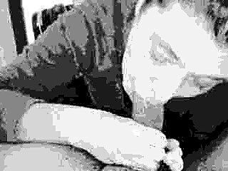 Sucks And Swallows Cum In Black And White