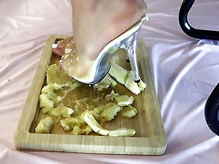 I Crush Bananas With My Beautiful Legs In High Heels