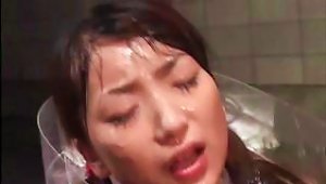 Japanese Girl Is Covered In Cum And Then Gets On To Ride A Cock