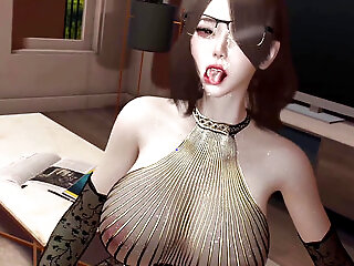 3d Bbw Asian Milf Teasing The Young Big Cock To Fuck Her Pussy