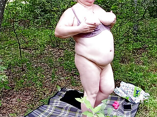 Neighbor Undressed In A Public Park And Masturbates Her Pussy