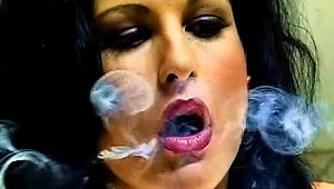 Erotic Smoking With Sexy Lips Girl