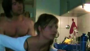 Cock Gobbling And Bending Over In Kitchen