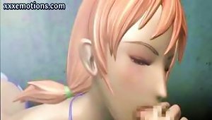 Busty  3d Animated  Deep Throats Cock And Gets A Mouthful