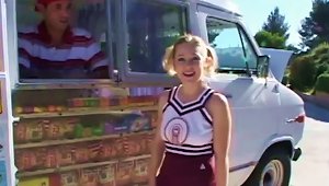 Captivating Pigtails Blonde With Hot Ass In Uniform Moaning While Riding Huge Dick Hardcore