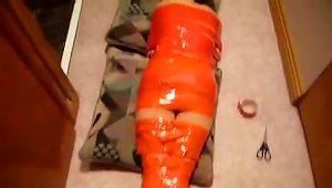 Gets Taped Up From Head To Toe