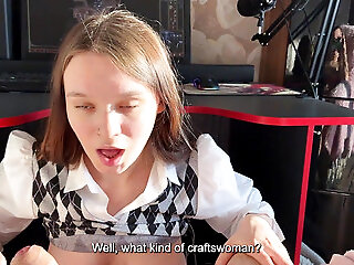 Stepdaughter Prevents Stepfather Play A Computer Game. But She Sucks Dick Well With A Swallow Part 1