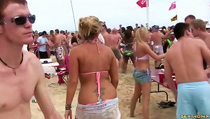 Giddy Pornstars In Bikinis Flaunt Their Sexy Figures In A Juicy Bikini Party