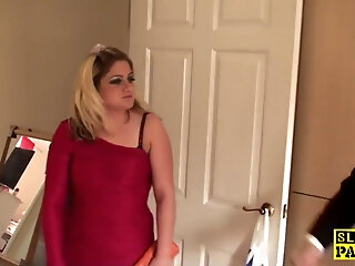 Brit Skank Slapped While Facefucked