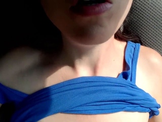 Car Orgasm - Public Masturbation Solo By A Sexy Brunette Bab