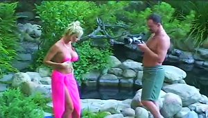 Lita The Busty Blonde Rides Her Photographer's Cock Outdoors