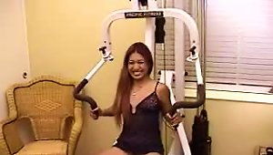 Asian Attends To His Cock In The Gym