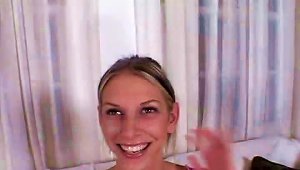 Slim Blond  In Pink Gets Her  Slapped Hard