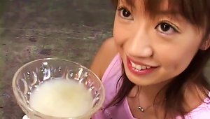 Japanese Chick Swallows Plate Of Sperm