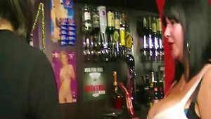 Huge Barmaid Jump On Cock