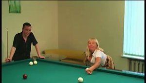 He Beats The Big Tits MILF At Pool And Gets To Fuck Her As His Prize