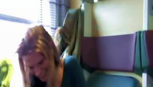 Sucks His Cock Before She Fucks On The Train