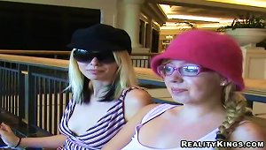 Splendid Lola And Her Blonde Friend Do A Ffm In A Pov Video