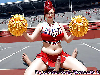 Cute Cheerleaders - Hand, Boob, Blow, Fuck