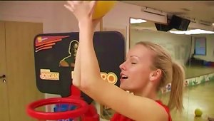 Hot Blonde Teen Masturbates After Playing Basketball