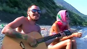 He Plays Guitar For Her And Fucks Her On The Beach