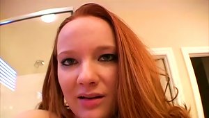 Redhead Hooker Doing  Wanking With Her New Sex Toy