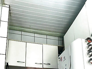 Chubby Housewife Farting While Washing Dishes Style