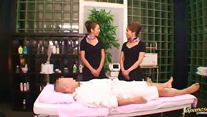 Massage Session Turns Into Threesome With Two Japanese Milfs