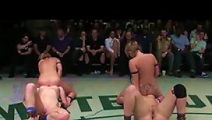 Tag Team Wrestling Match Ends In Pussy Eating