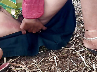 My Big Sister-in-law Is Walking Around The Farm, Rubbing Her Fat Ass And Putting Fingers In Her Pussy, Urinating In The Open Wood.