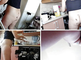 The Sexy Prepares Breakfast Naked