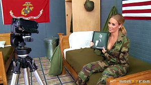 Military Newbie Nicole Aniston Has Her First Fuck In Camp With Her Roommate