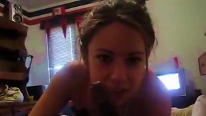 Pretty Amateur  Gf Giving  Blowjob